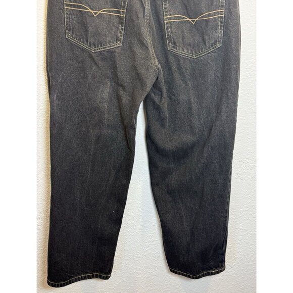 Anchor Black Pants Mens 36 X 30 Original Baggy Wide Jeans Y2K 90s Vintage Skater - Picture 6 of 12